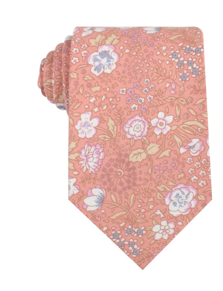 Sunset Pink Floral Necktie sold by OTAA