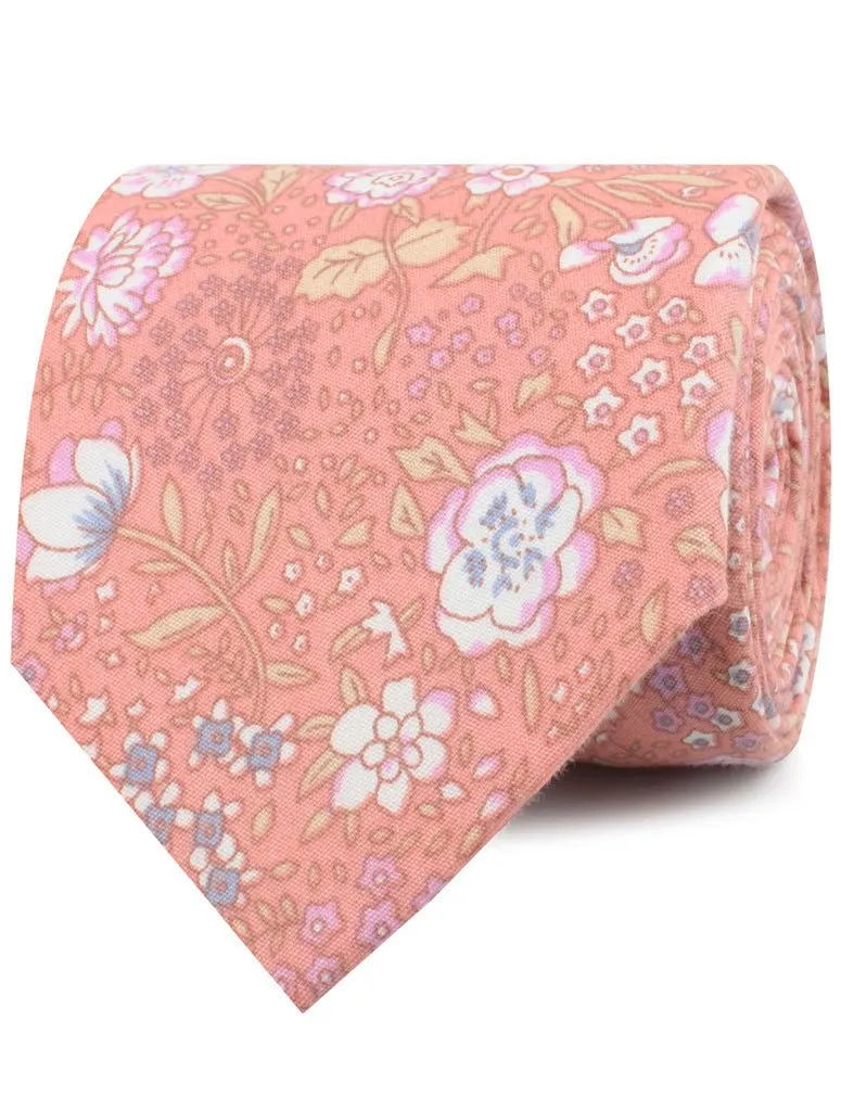 Sunset Pink Floral Necktie sold by OTAA product image thumbnail 2