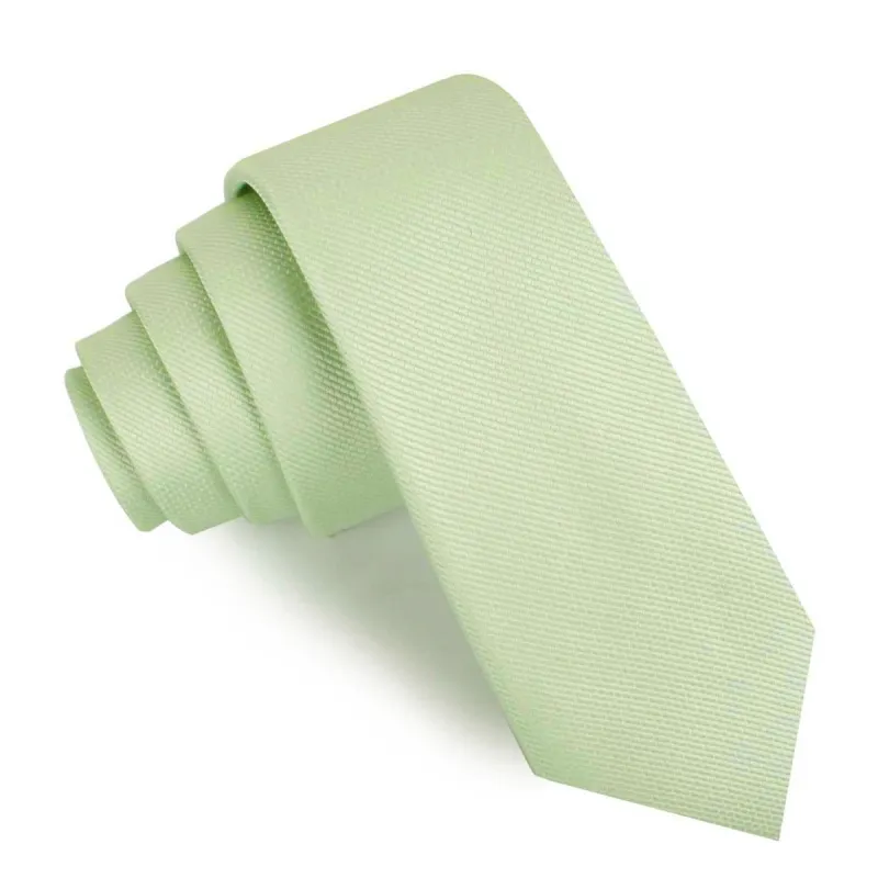 Light Sage Green Weave Skinny Tie made by OTAA