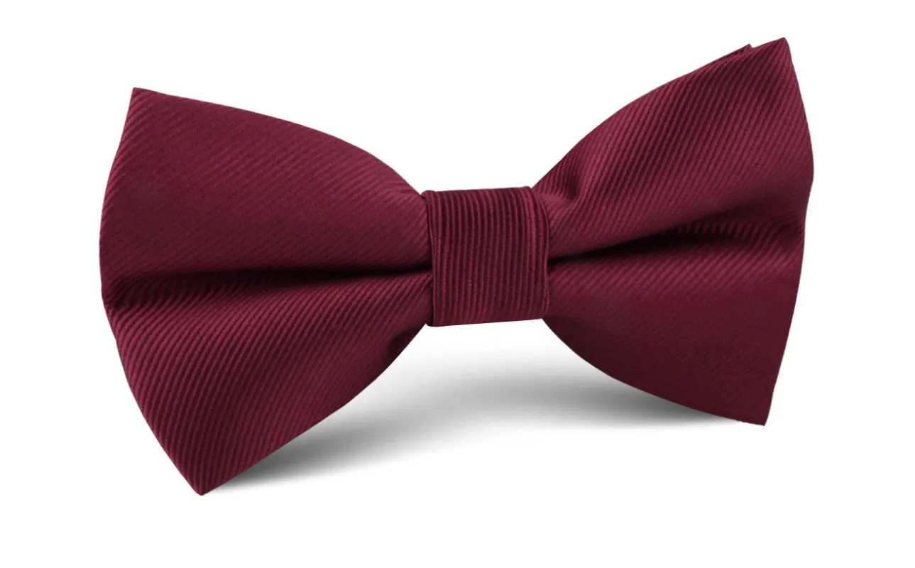 Merlot Burgundy Twill Bow Tie made by OTAA