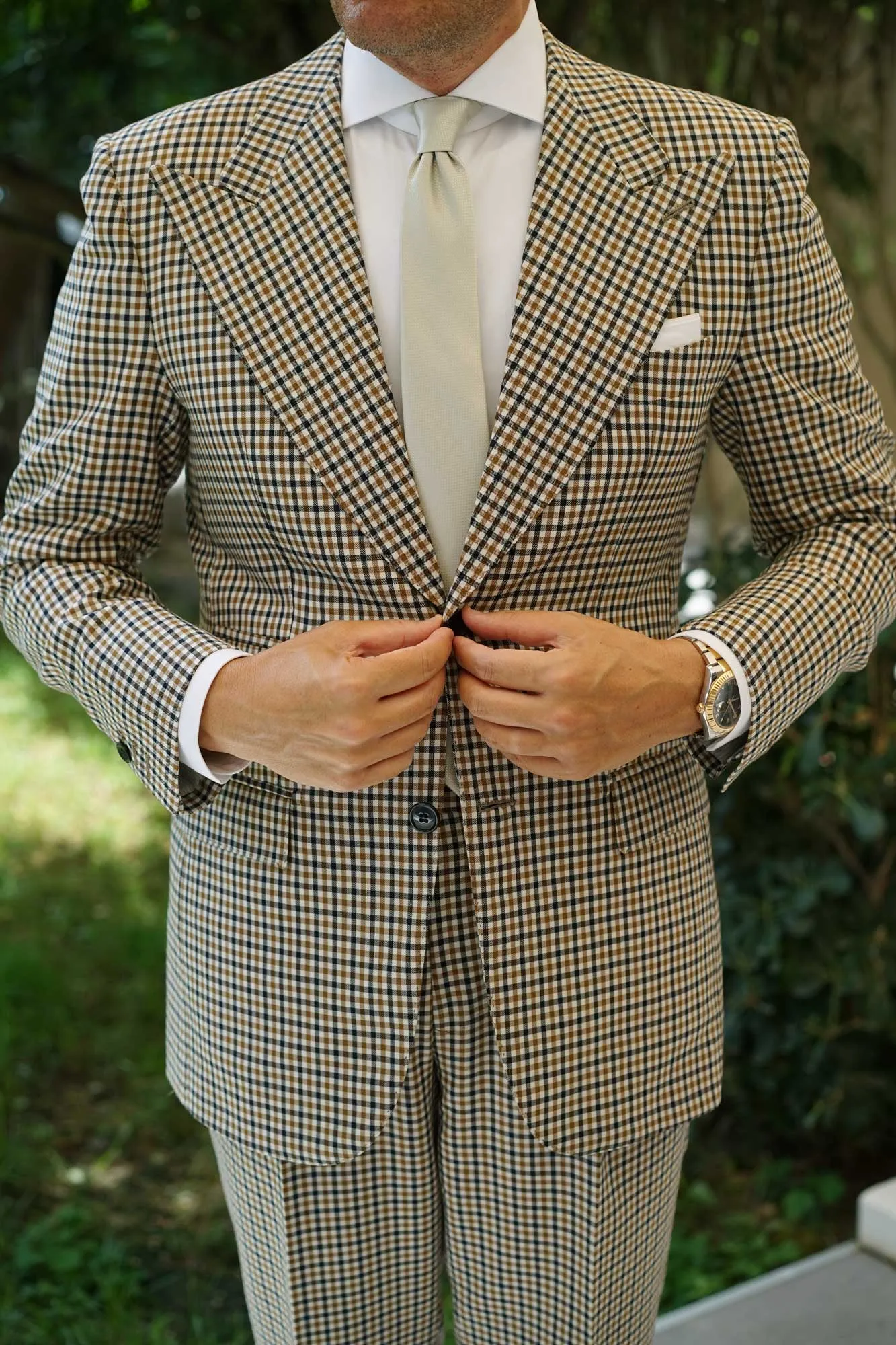Sage Green Basket Weave Skinny Tie sold by OTAA product image thumbnail 5