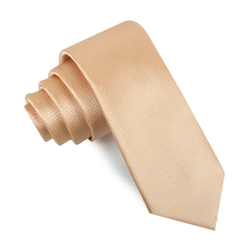 Champagne Gold Basket Weave Skinny Tie made by OTAA