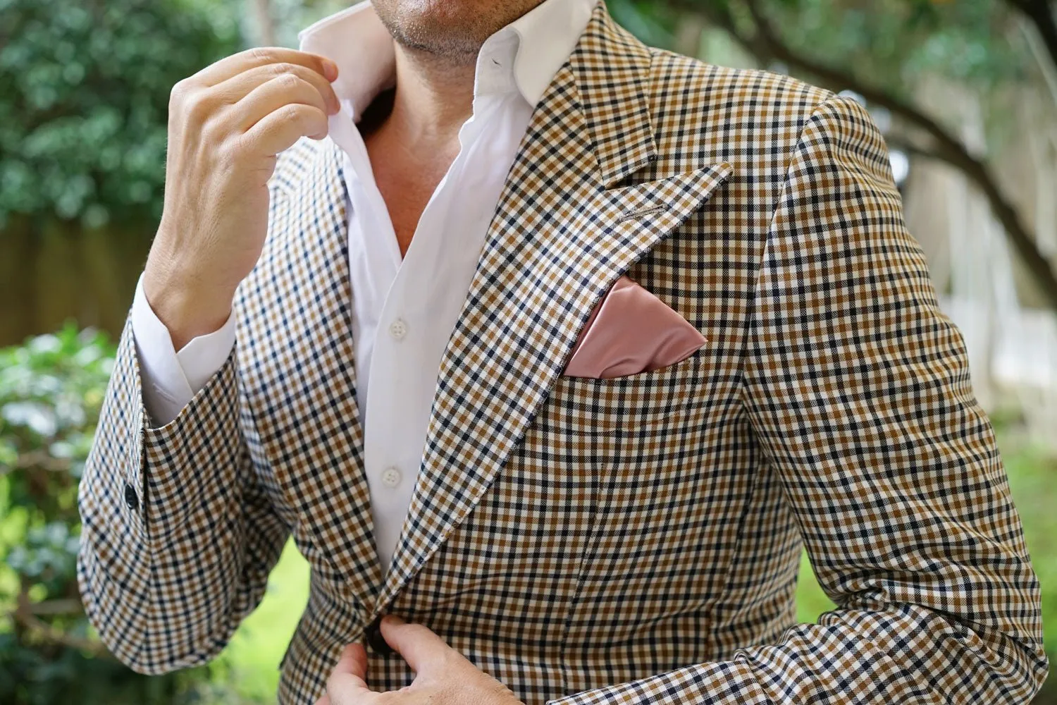 Dusty Rose Vintage Satin Pocket Square sold by OTAA product image thumbnail 5
