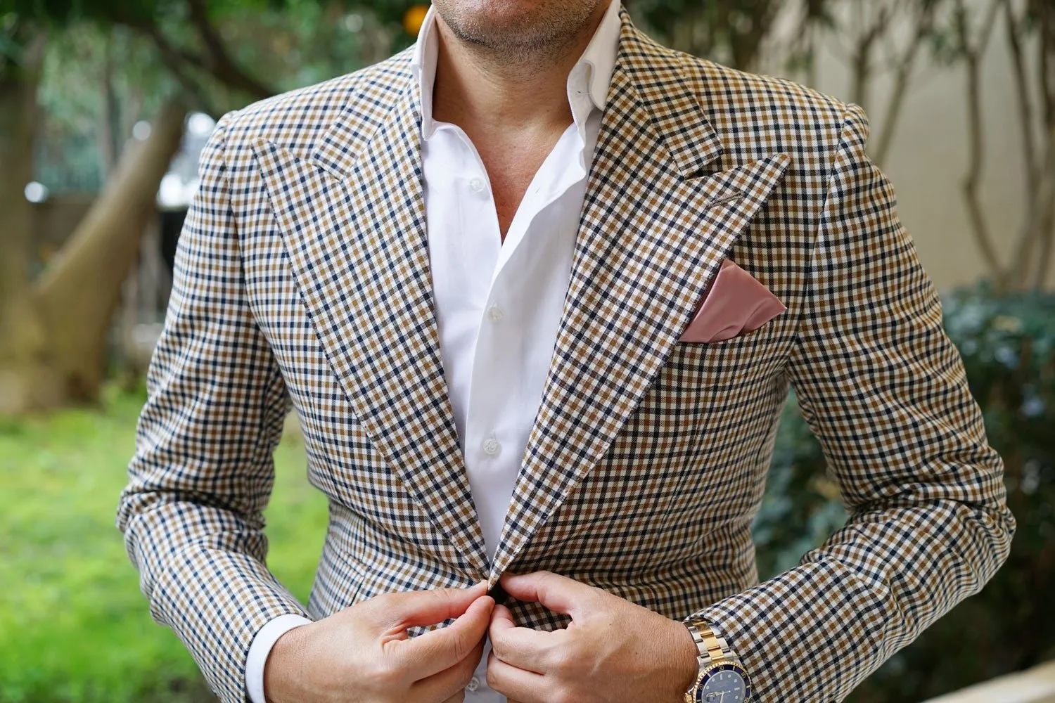Dusty Rose Vintage Satin Pocket Square sold by OTAA product image thumbnail 3
