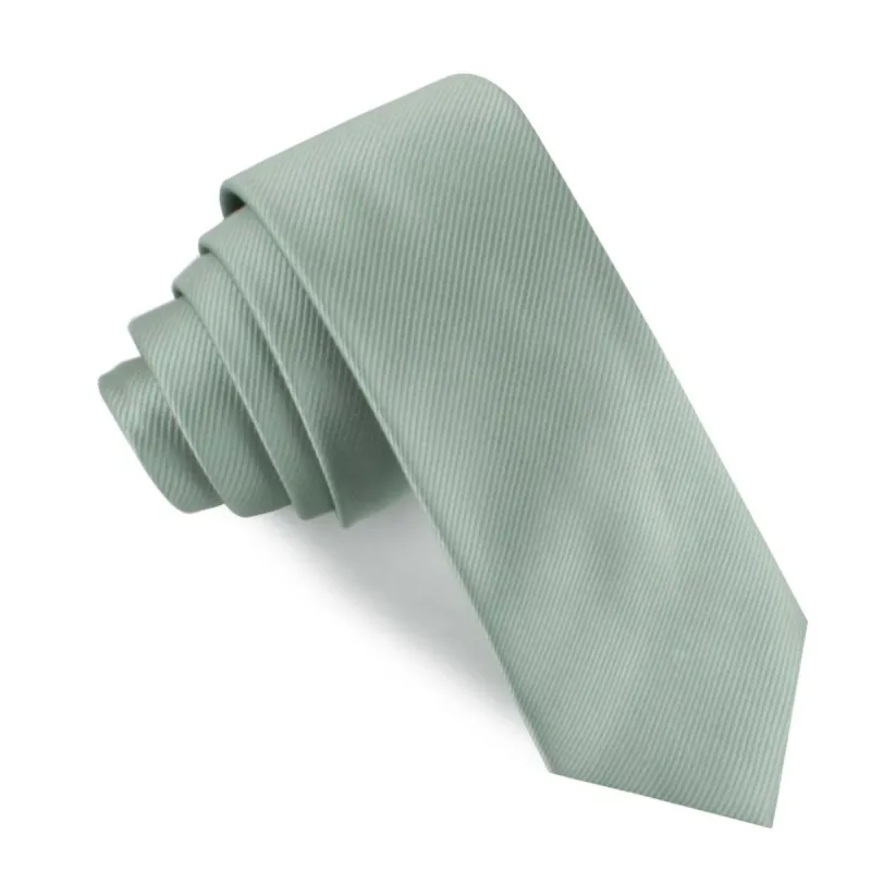 Sage Green Twill Skinny Tie made by OTAA