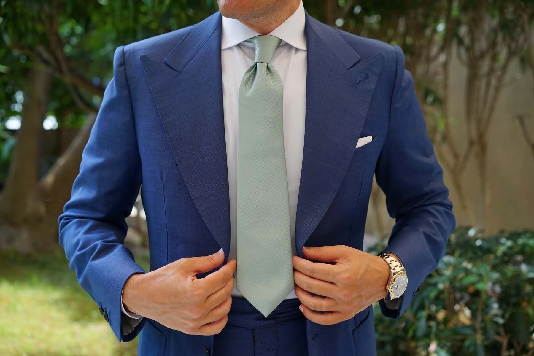Sage Green Twill Necktie sold by OTAA product image thumbnail 4
