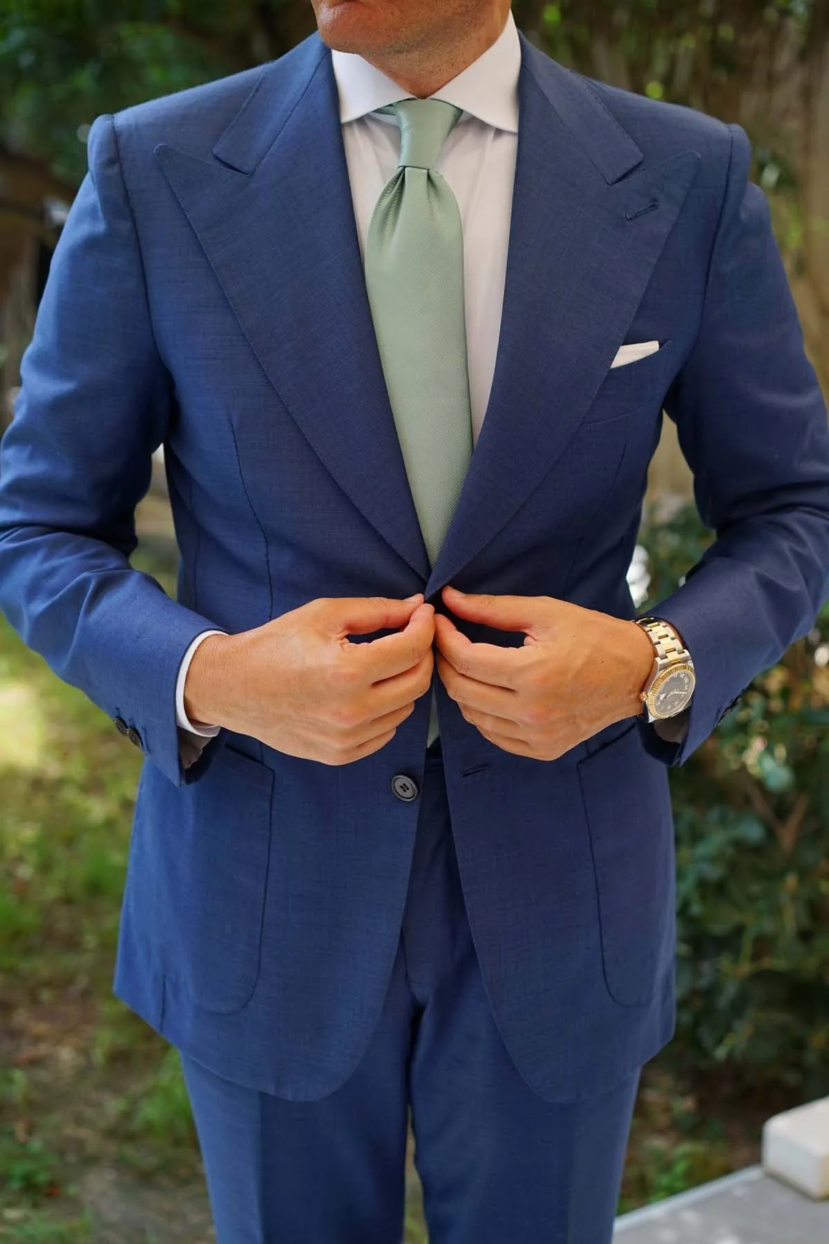 Sage Green Twill Necktie sold by OTAA product image thumbnail 5