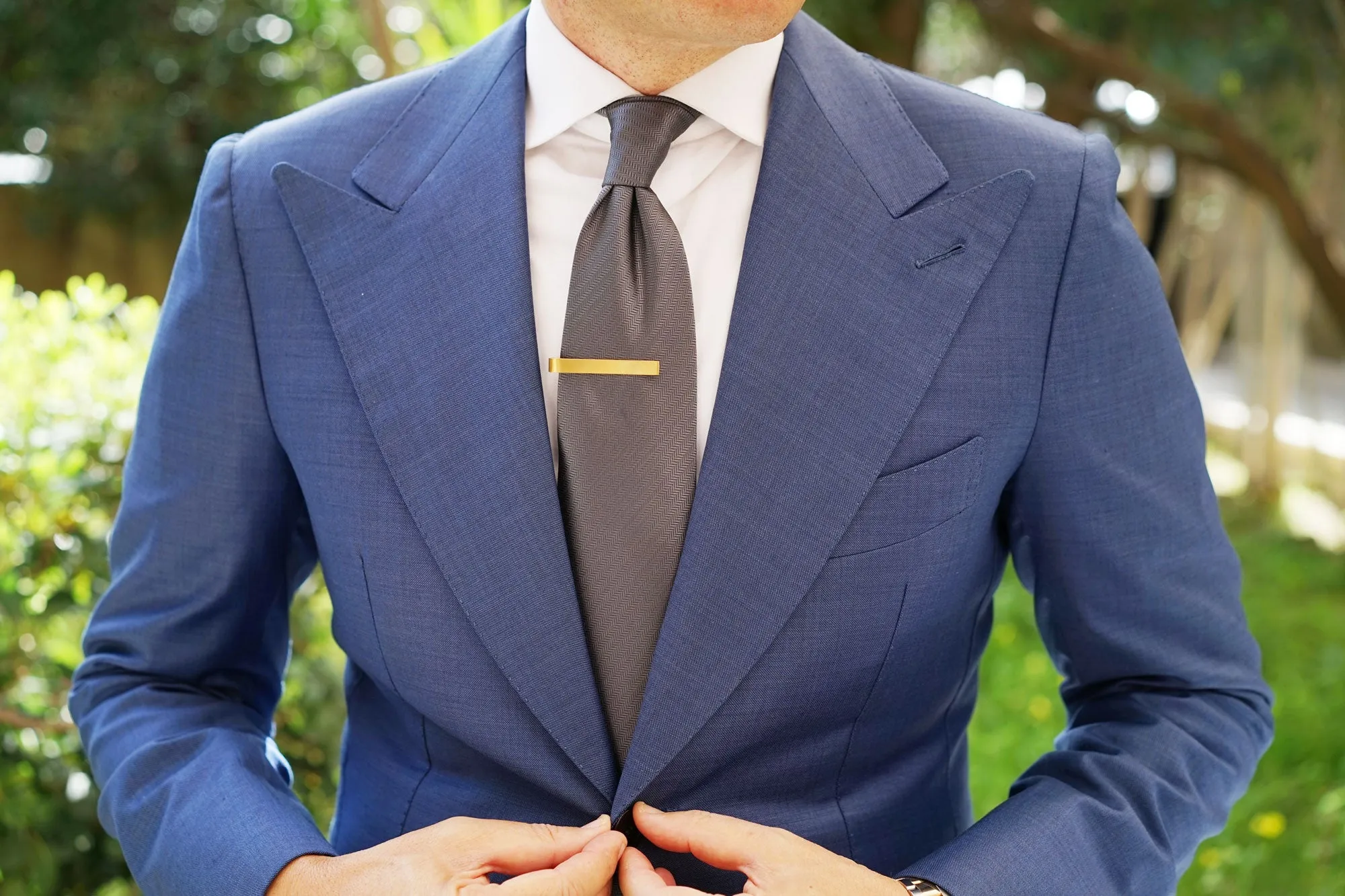 Brushed Gold Square Clasp Tie Bar sold by OTAA product image thumbnail 4