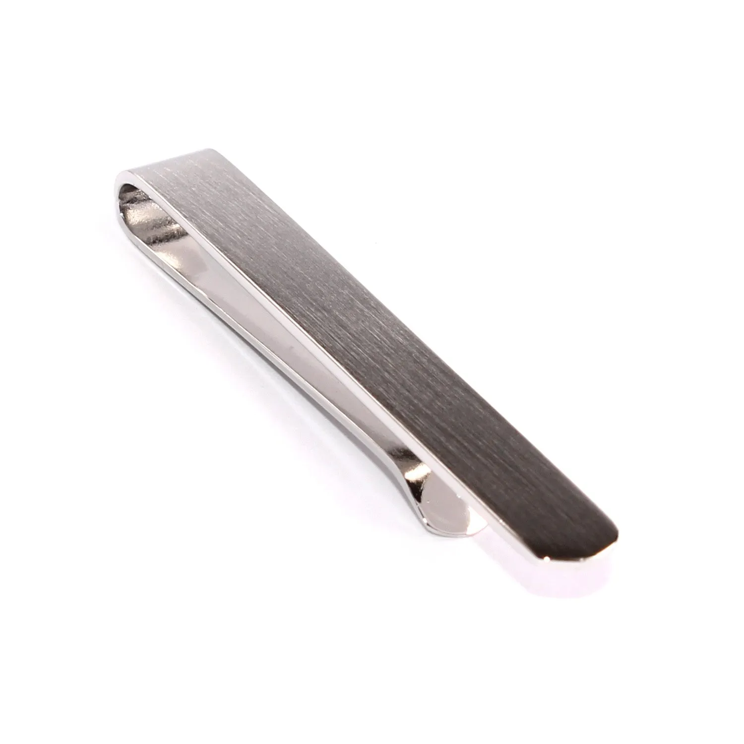 Brushed Silver Round Clasp Tie Bar sold by OTAA