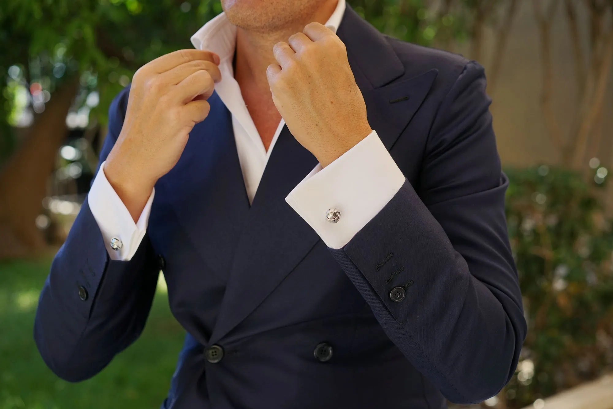 Ribbon Sphere Silver Cufflinks sold by OTAA product image thumbnail 3