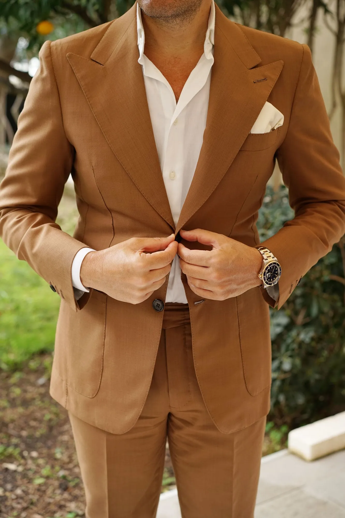 Champagne Satin Pocket Square sold by OTAA product image thumbnail 4