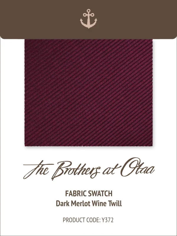 Fabric Swatch (Y372) - Dark Merlot Wine Twill made by OTAA