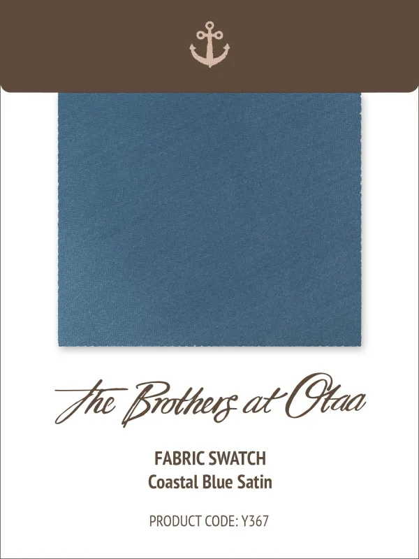Fabric Swatch (Y367) - Coastal Blue Satin made by OTAA