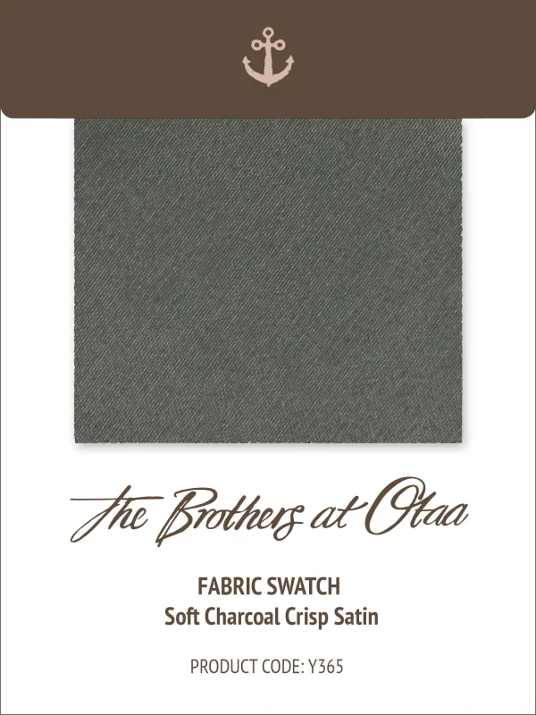 Fabric Swatch (Y365) - Soft Charcoal Crisp Satin made by OTAA