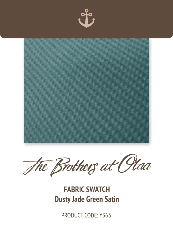 Fabric Swatch (Y363) - Dusty Jade Green Satin made by OTAA