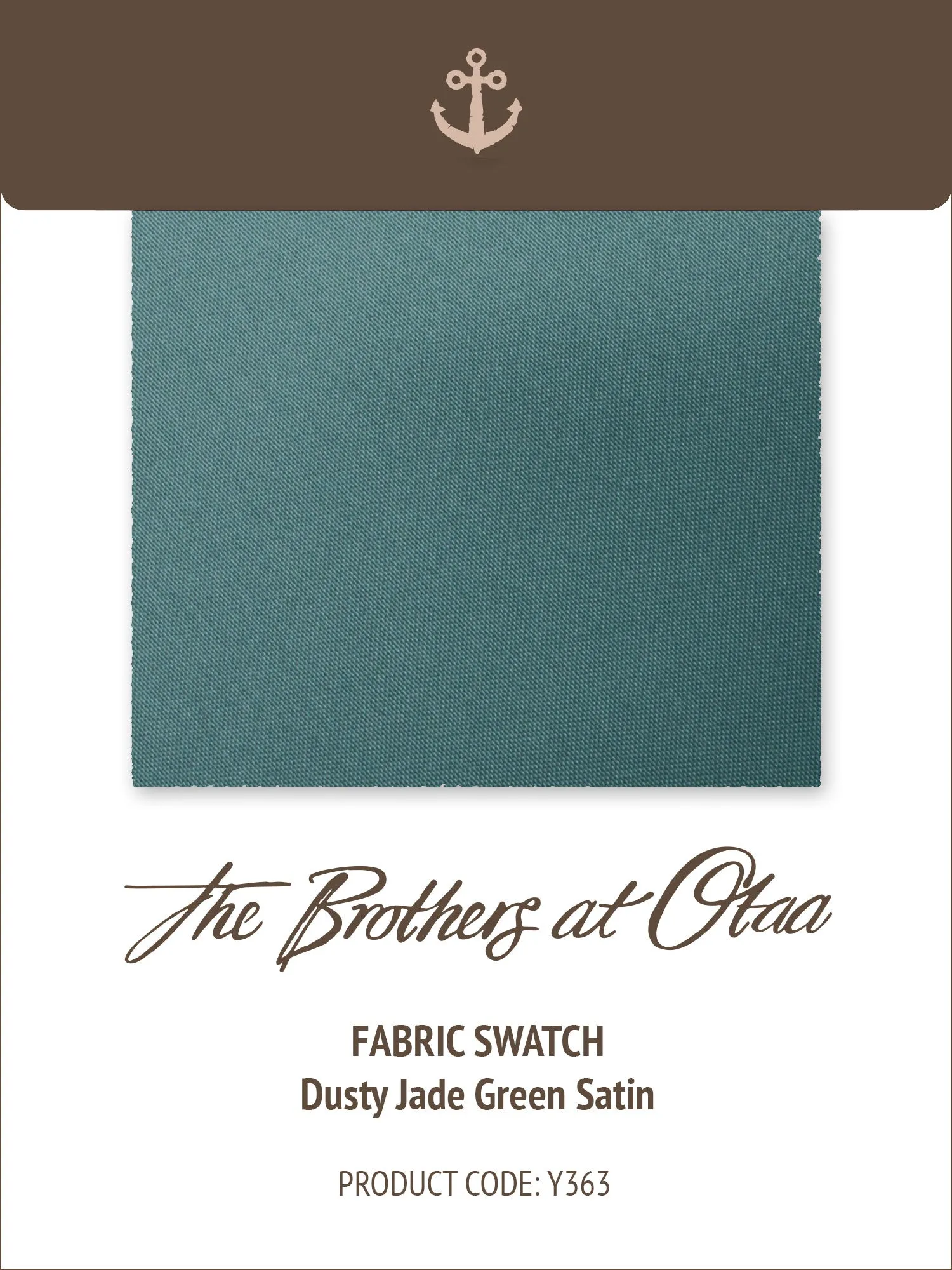 Fabric Swatch (Y363) - Dusty Jade Green Satin sold by OTAA