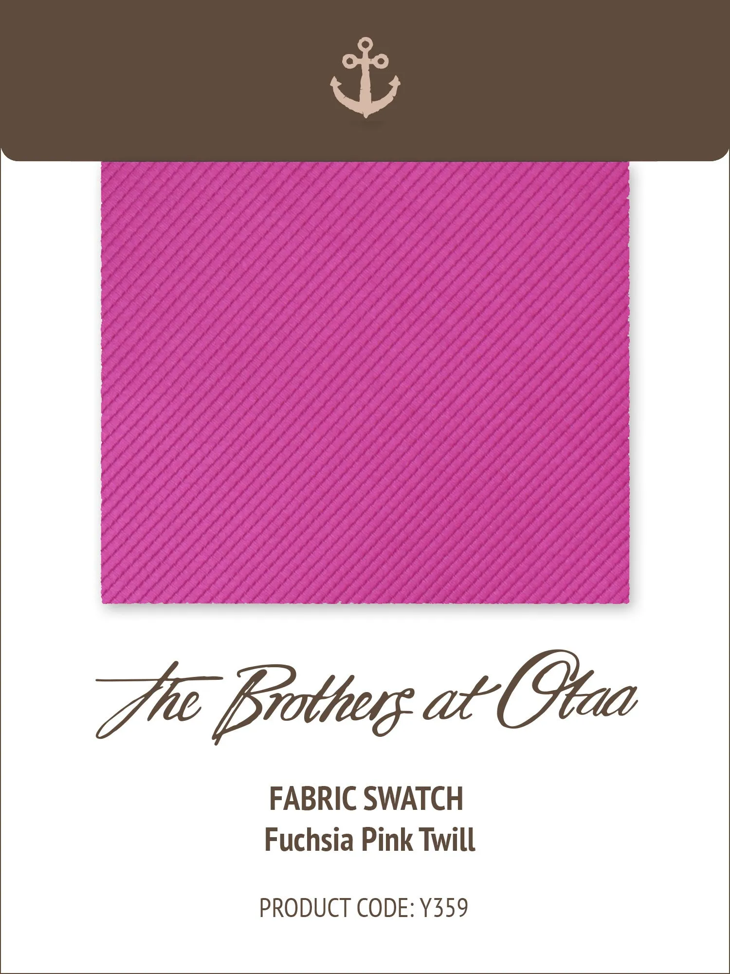 Fabric Swatch (Y359) - Fuchsia Pink Twill sold by OTAA