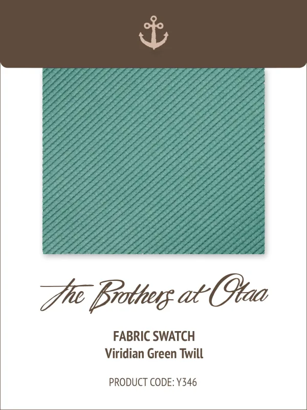 Fabric Swatch (Y346) - Viridian Green Twill made by OTAA