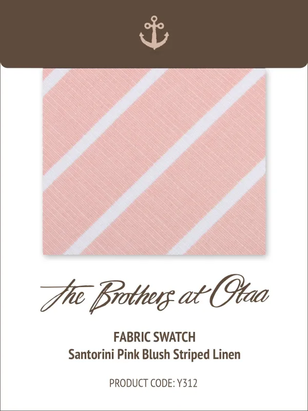 Fabric Swatch (Y312) - Santorini Pink Blush Striped Linen made by OTAA