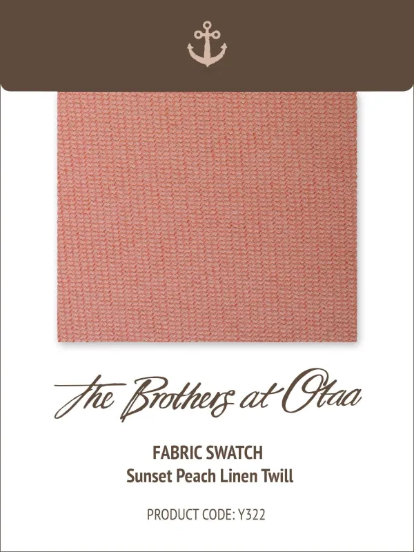 Fabric Swatch (Y322) - Sunset Peach Linen Twill made by OTAA