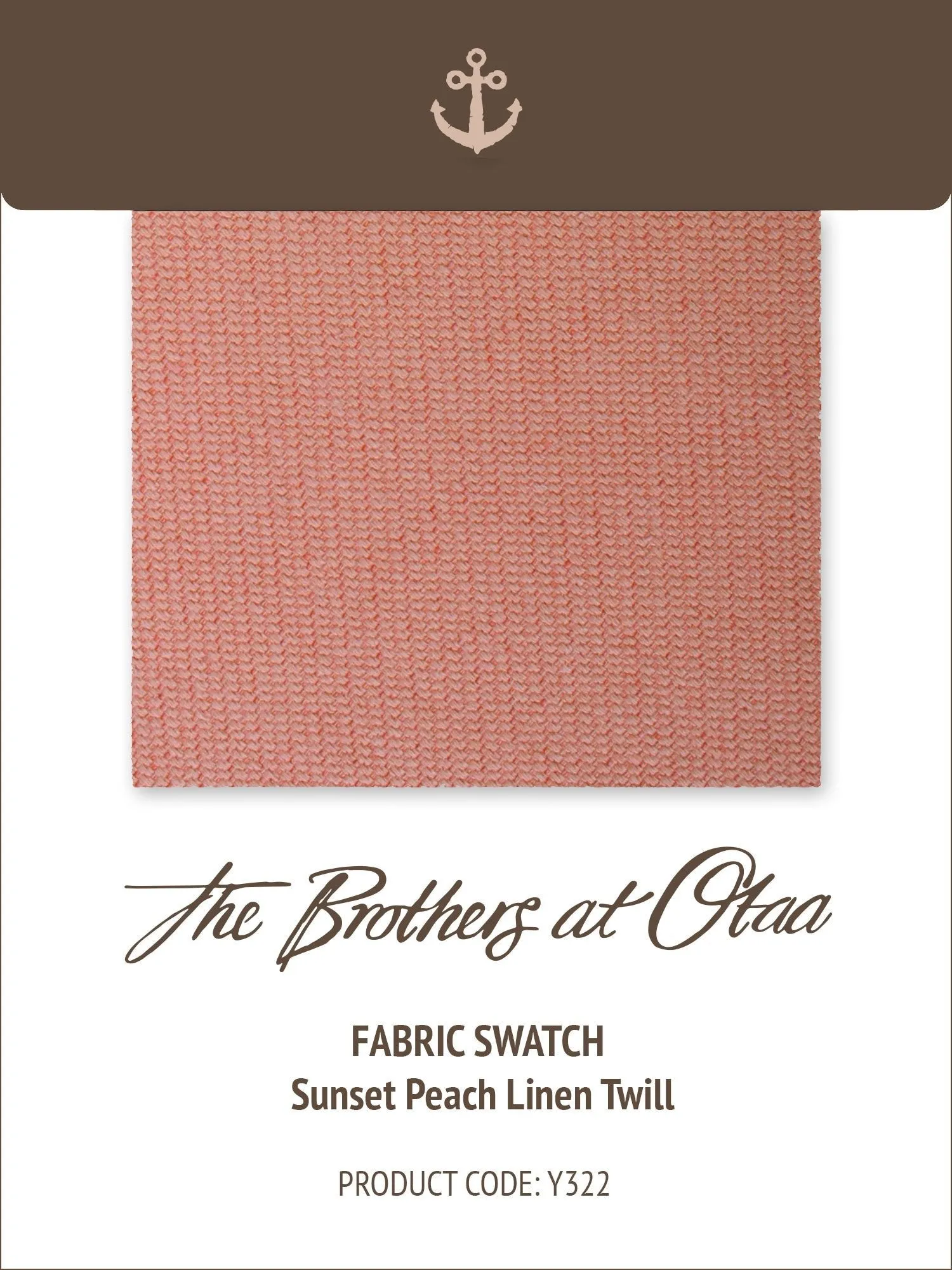 Fabric Swatch (Y322) - Sunset Peach Linen Twill sold by OTAA