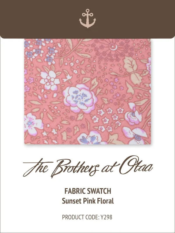 Fabric Swatch (Y298) - Sunset Pink Floral made by OTAA