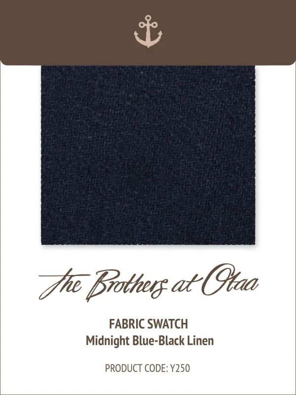 Fabric Swatch (Y250) - Midnight Blue-Black Linen made by OTAA
