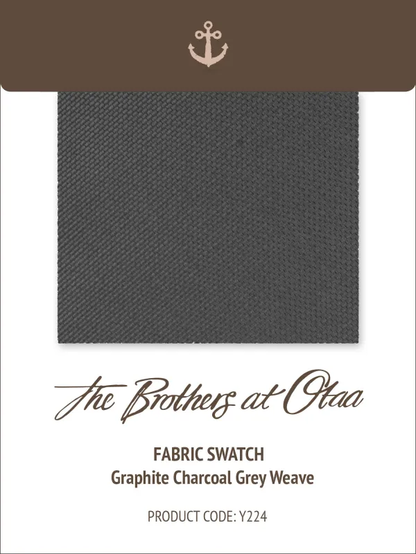 Fabric Swatch (Y224) - Graphite Charcoal Grey Weave made by OTAA
