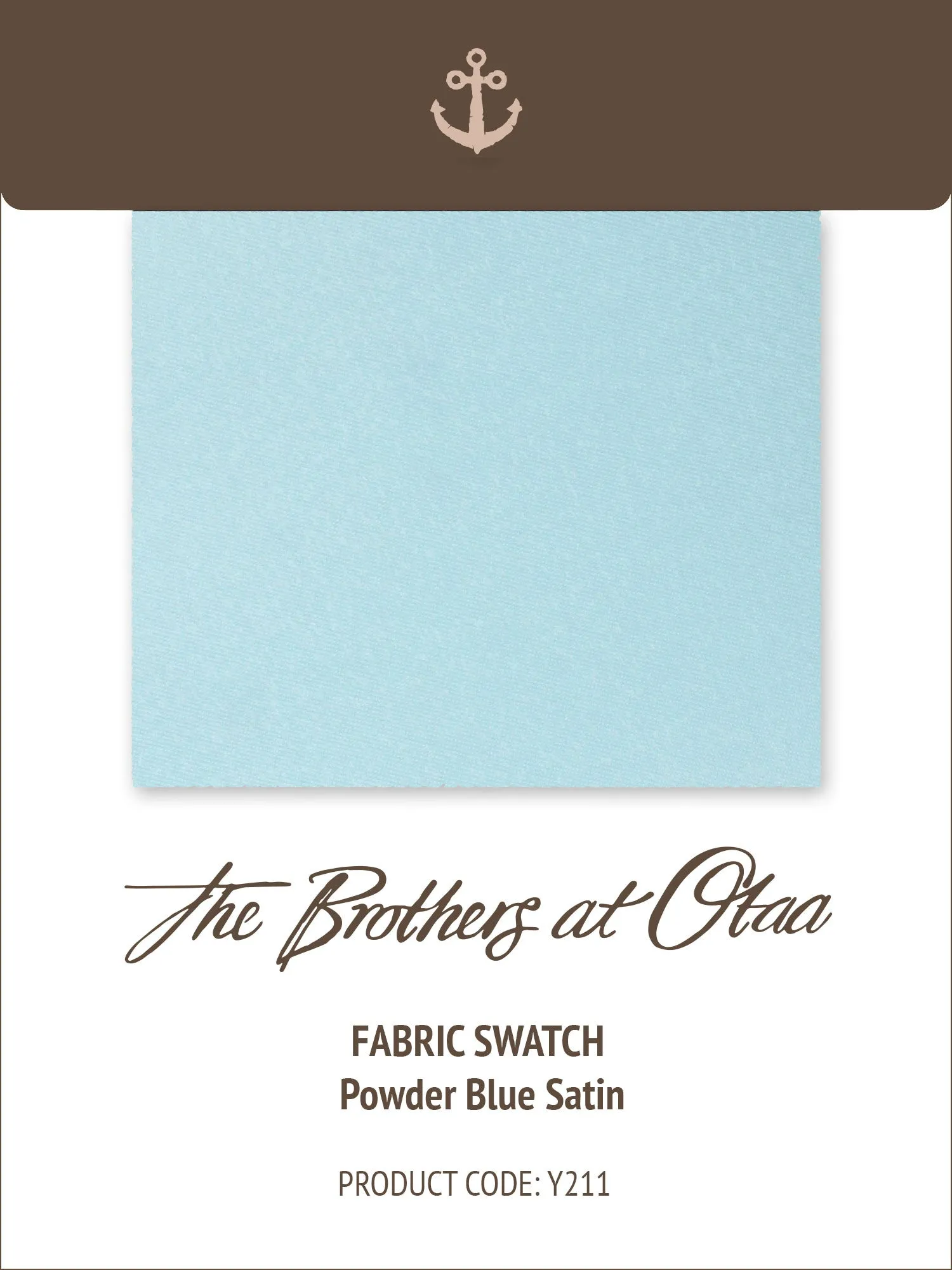 Fabric Swatch (Y211) - Powder Blue Satin sold by OTAA