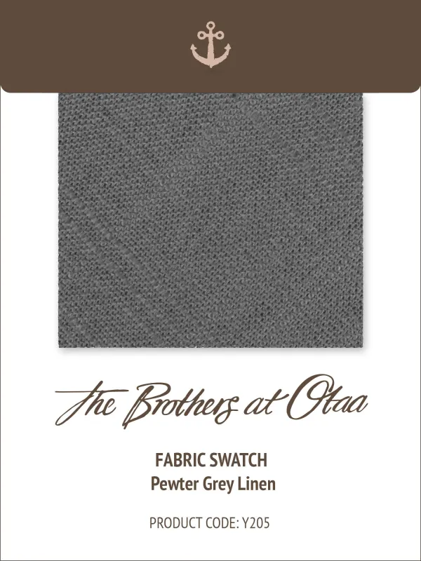 Fabric Swatch (Y205) - Pewter Grey Linen made by OTAA