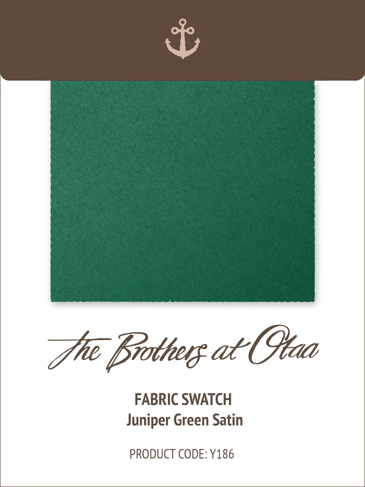 Fabric Swatch (Y186) - Juniper Green Satin sold by OTAA