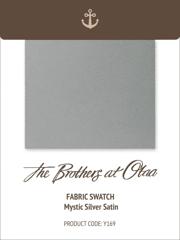 Fabric Swatch (Y169) - Mystic Silver Satin made by OTAA