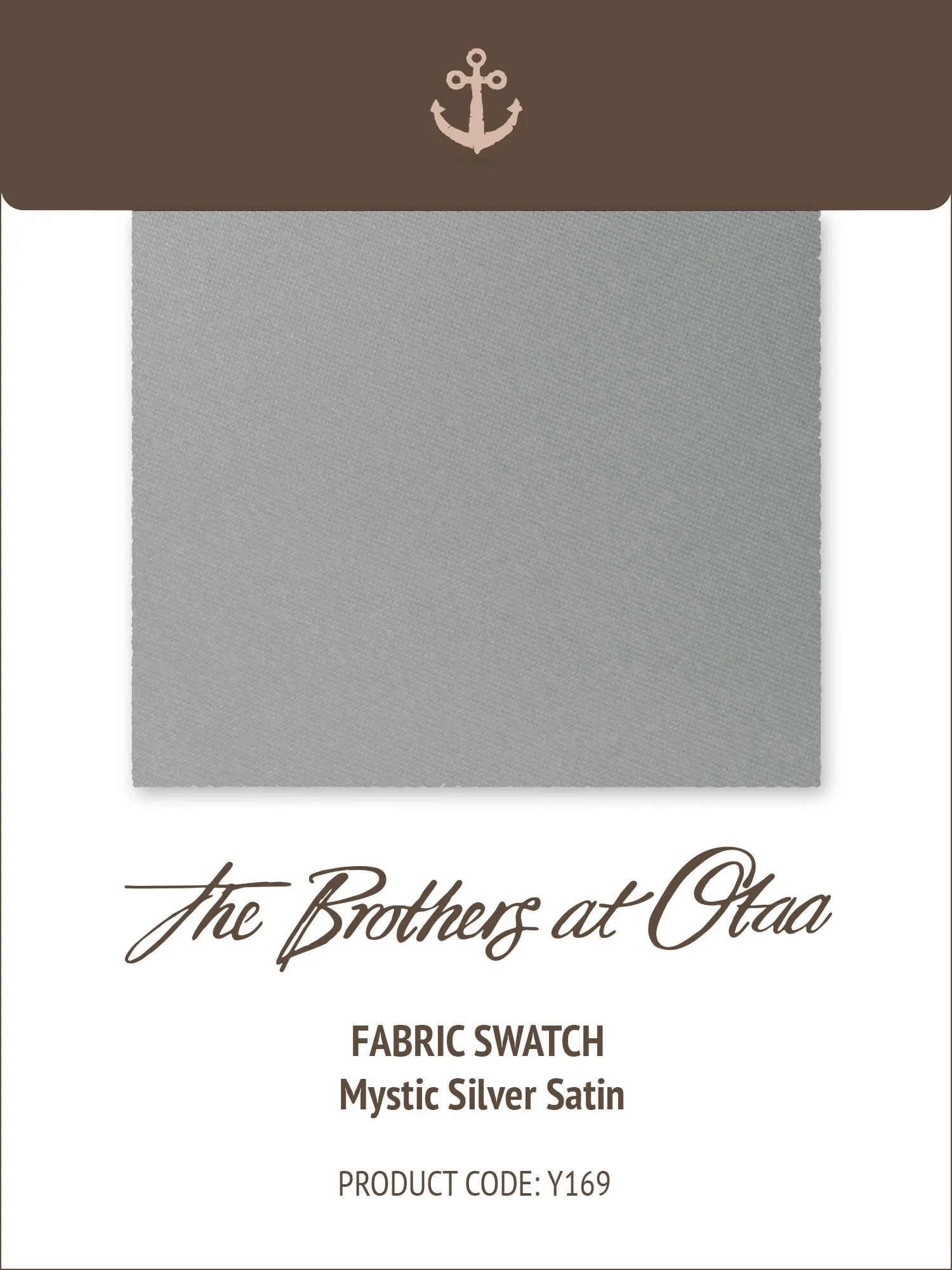 Fabric Swatch (Y169) - Mystic Silver Satin sold by OTAA