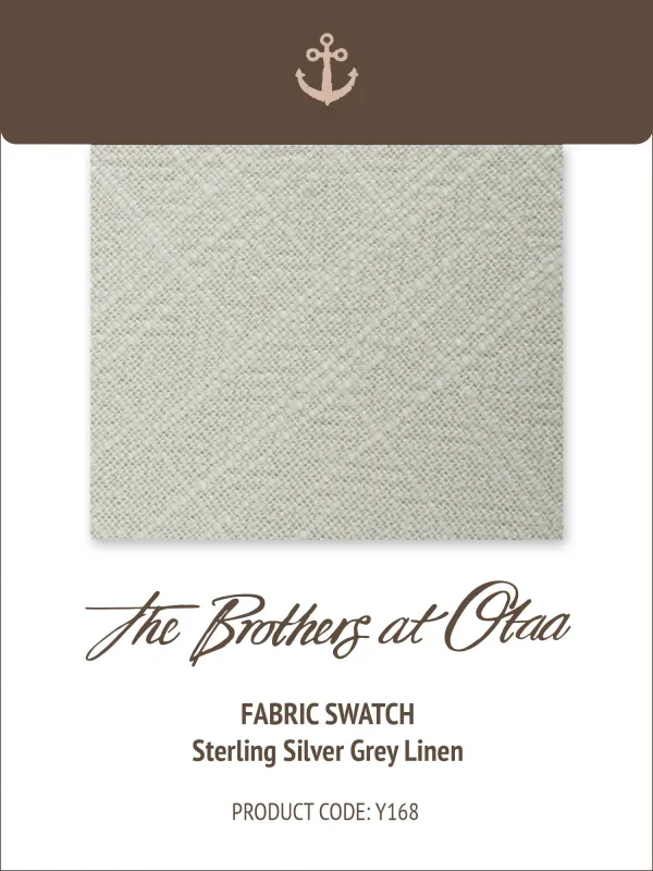 Fabric Swatch (Y168) - Sterling Silver Grey Linen made by OTAA