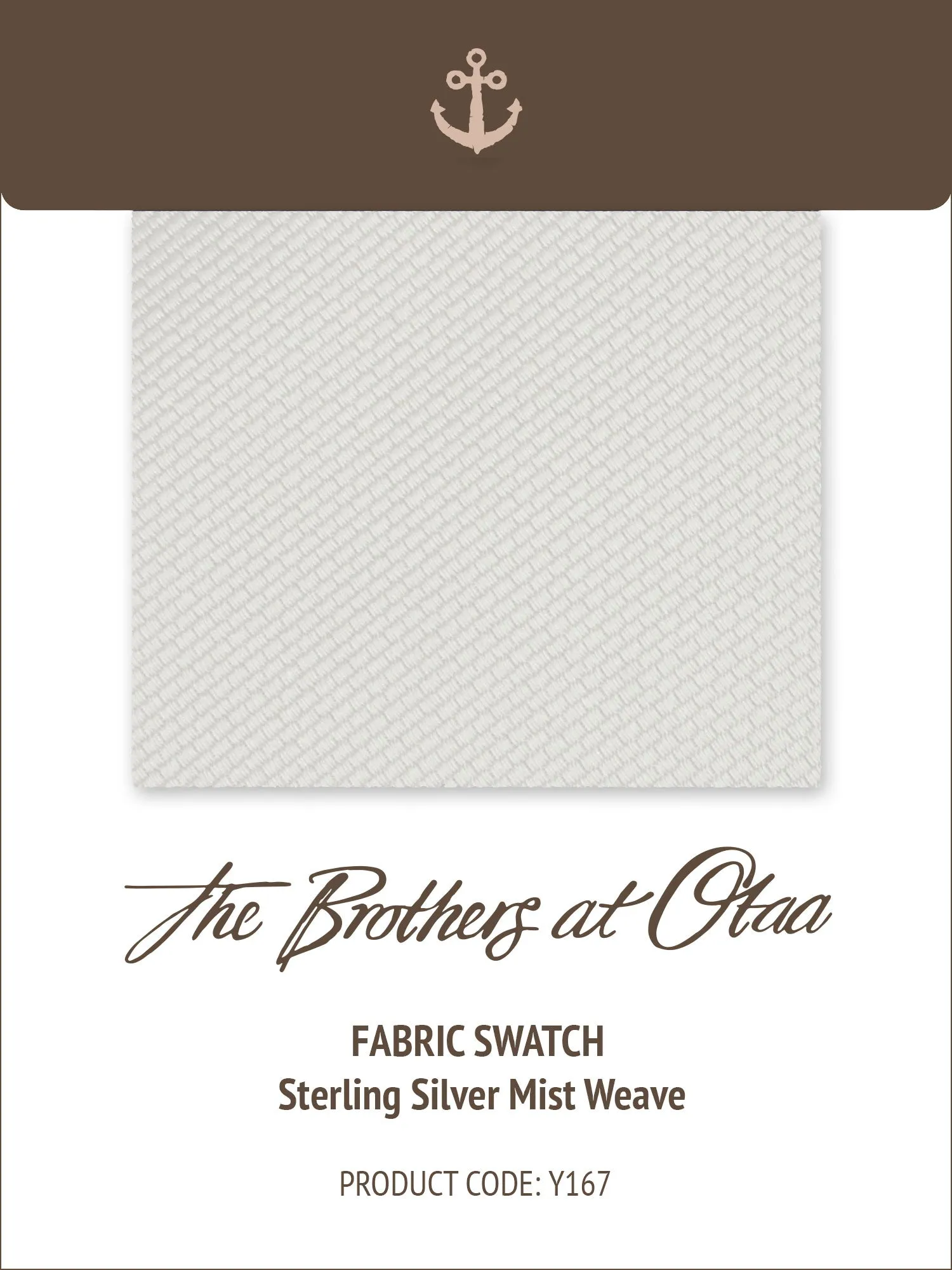 Fabric Swatch (Y167) - Sterling Silver Mist Weave sold by OTAA