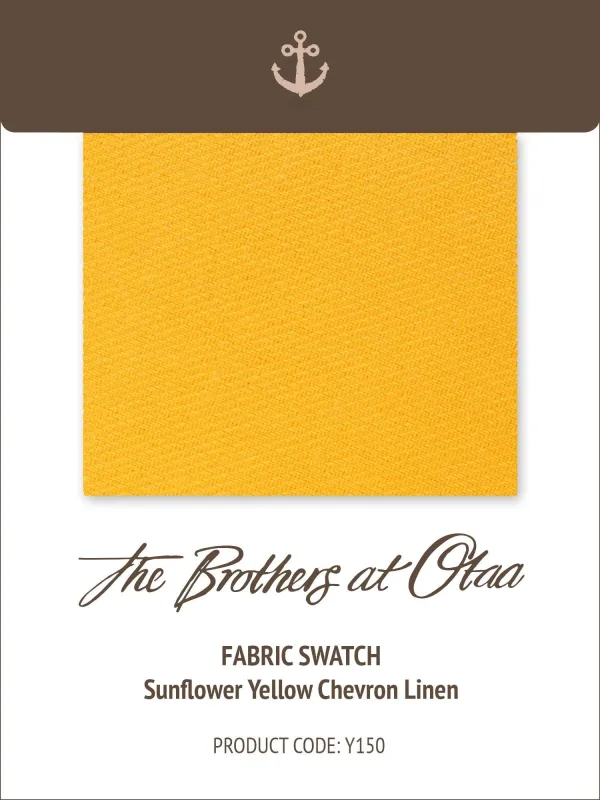 Fabric Swatch (Y150) - Sunflower Yellow Chevron Linen made by OTAA