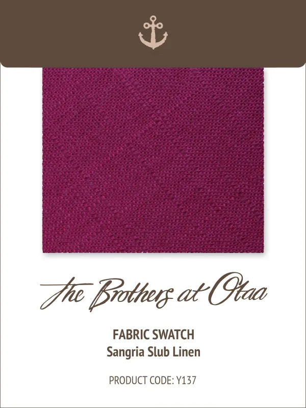 Fabric Swatch (Y137) - Sangria Slub Linen made by OTAA