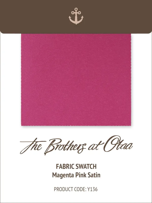 Fabric Swatch (Y136) - Magenta Pink Satin made by OTAA