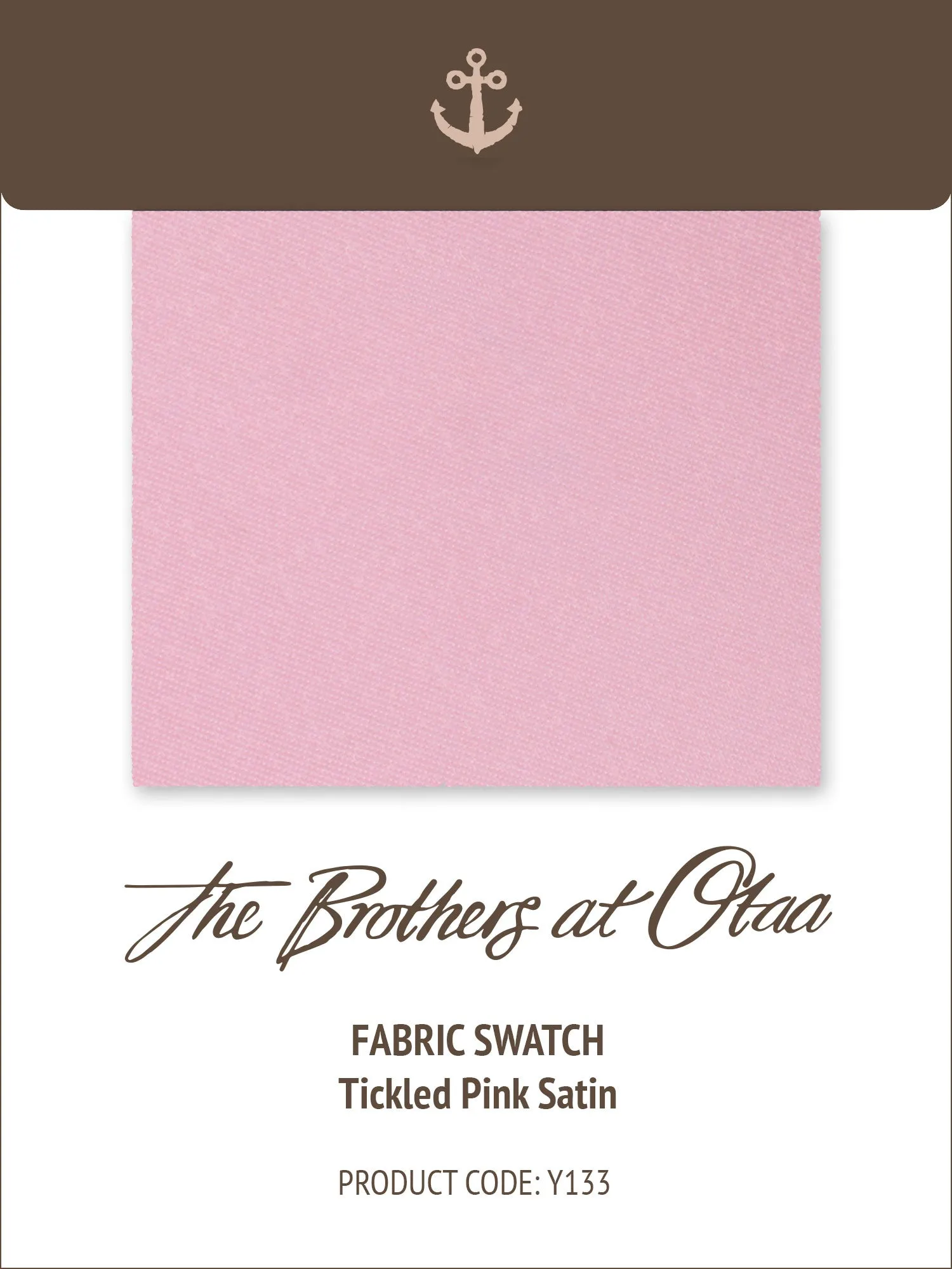 Fabric Swatch (Y133) - Tickled Pink Satin sold by OTAA