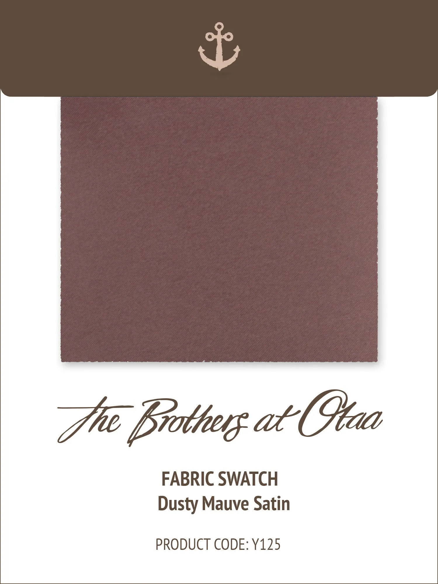 Fabric Swatch (Y125) - Dusty Mauve Satin sold by OTAA