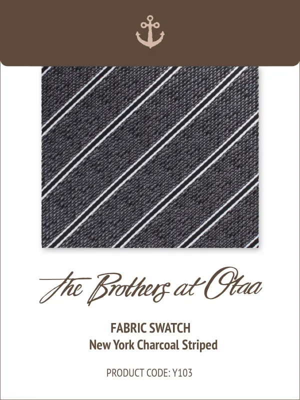 Fabric Swatch (Y103) - New York Charcoal Striped made by OTAA