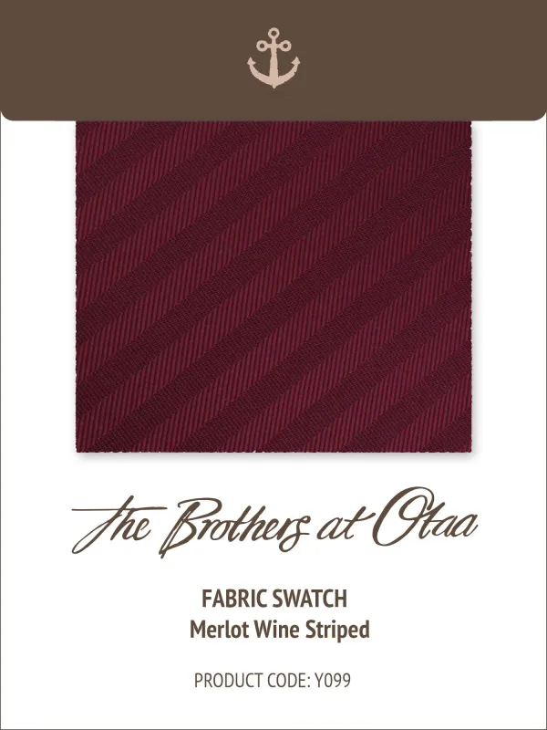 Fabric Swatch (Y099) - Merlot Wine Striped made by OTAA