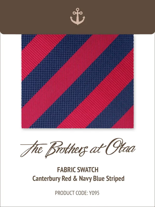 Fabric Swatch (Y095) - Canterbury Red & Navy Blue Striped made by OTAA