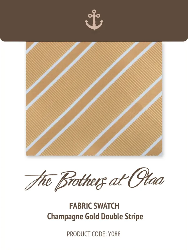 Fabric Swatch (Y088) - Champagne Gold Double Stripe made by OTAA