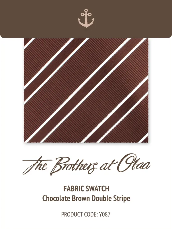 Fabric Swatch (Y087) - Chocolate Brown Double Stripe made by OTAA