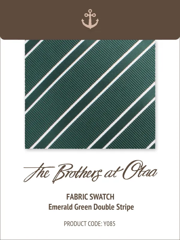 Fabric Swatch (Y085) - Emerald Green Double Stripe made by OTAA