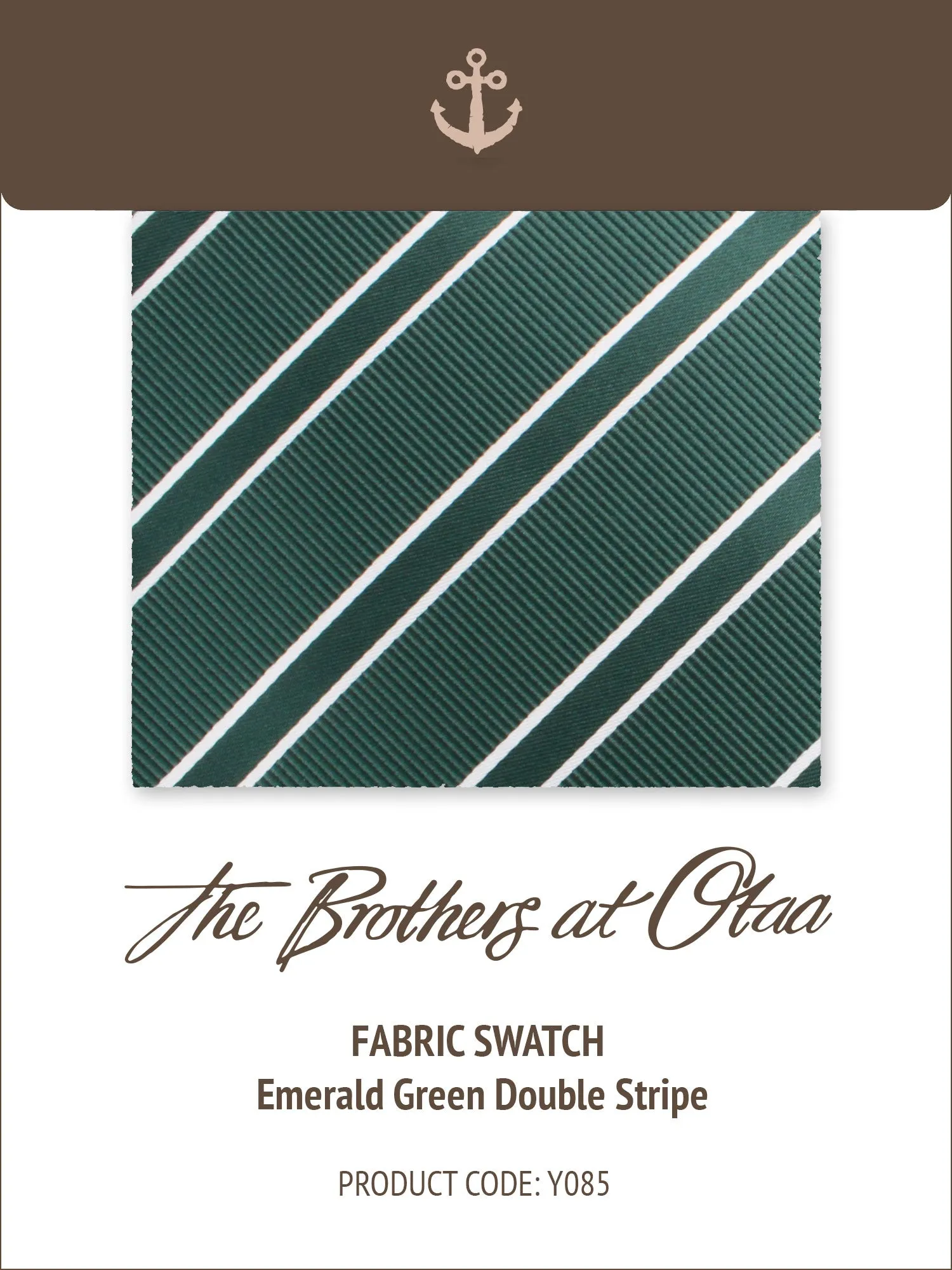 Fabric Swatch (Y085) - Emerald Green Double Stripe sold by OTAA