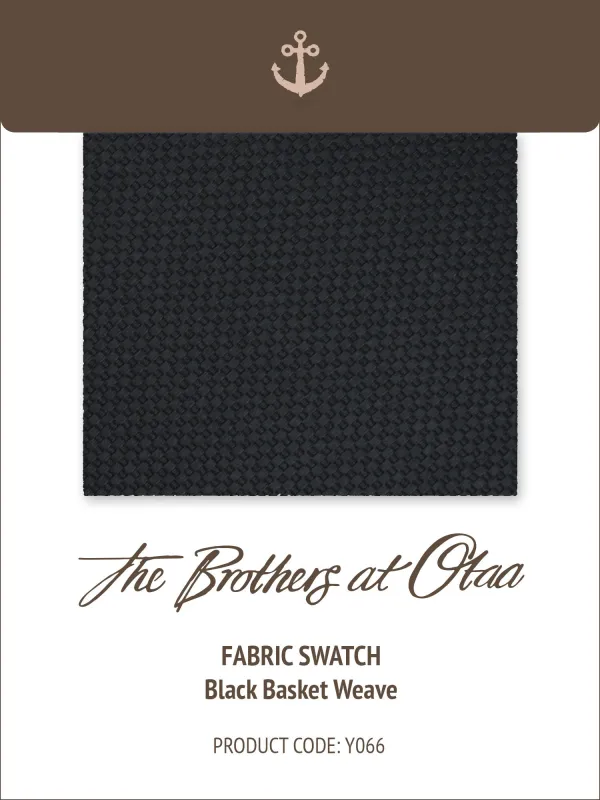 Fabric Swatch (Y066) - Black Basket Weave made by OTAA