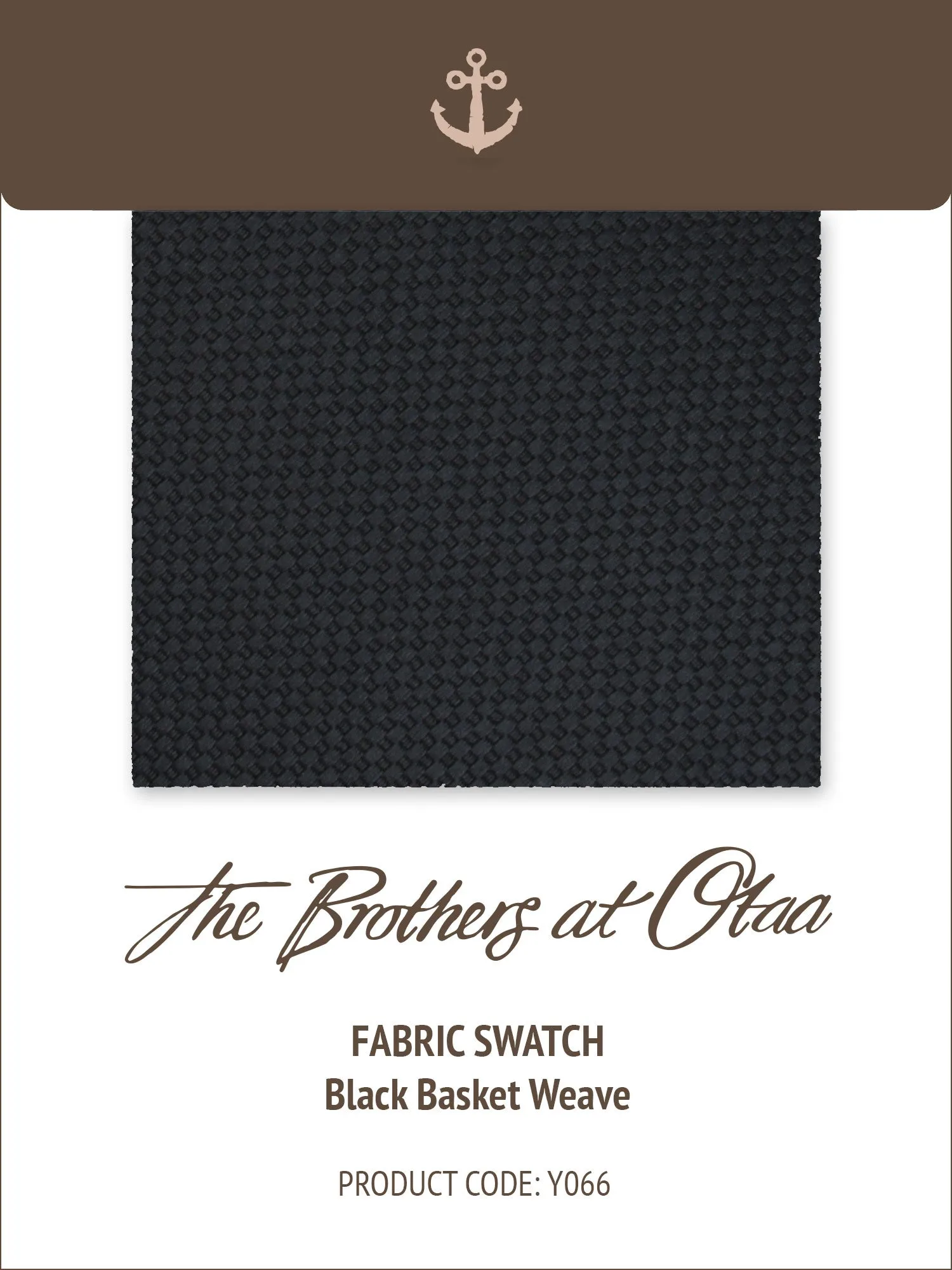 Fabric Swatch (Y066) - Black Basket Weave sold by OTAA