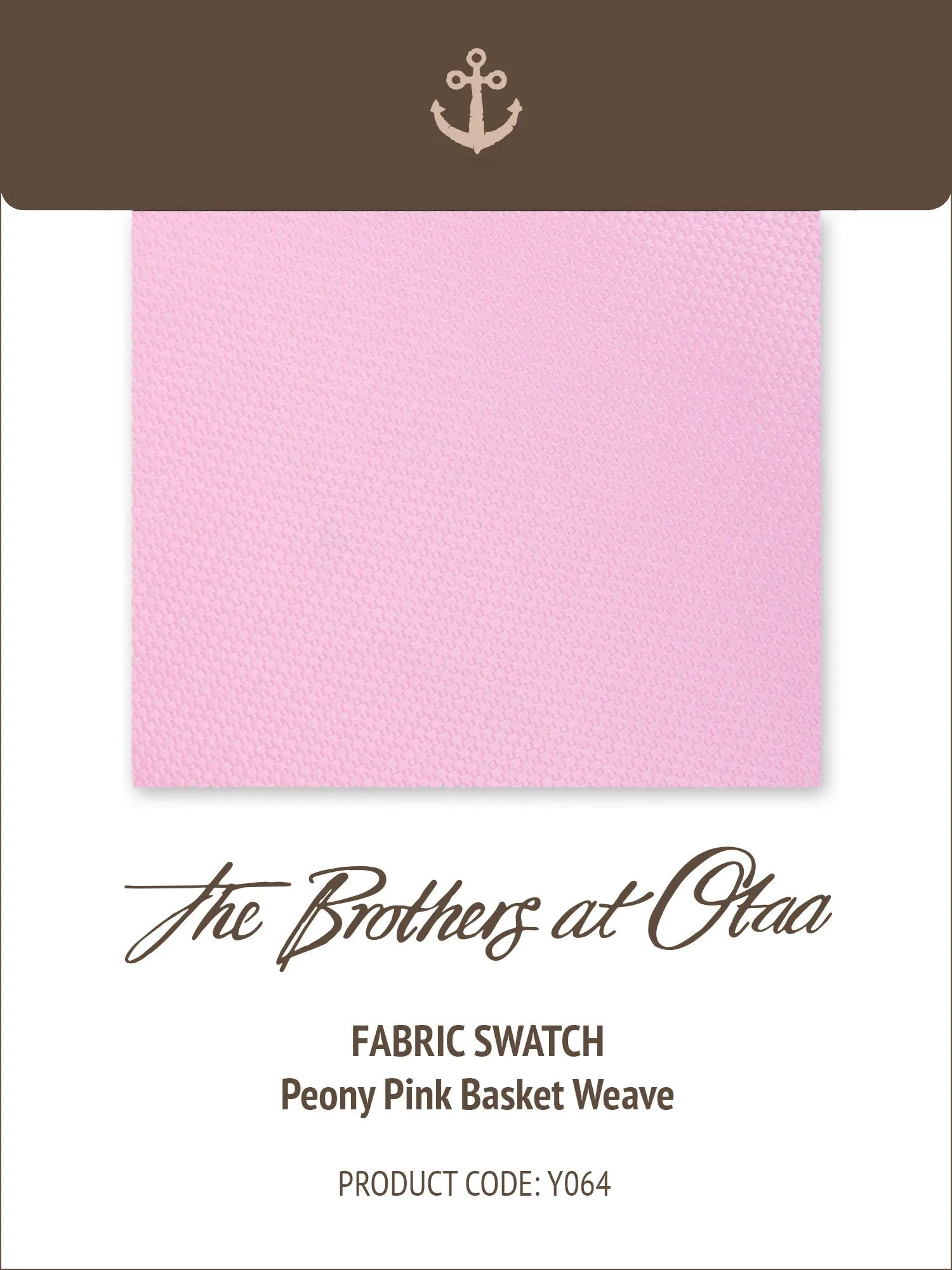 Fabric Swatch (Y064) - Peony Pink Basket Weave sold by OTAA